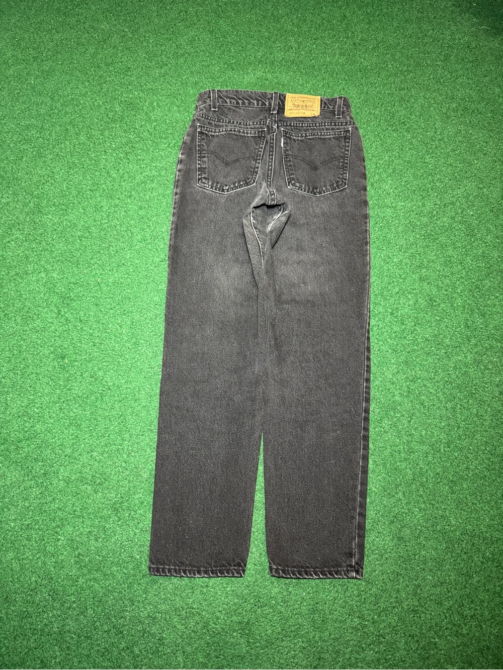 Levis 950 Womens Black Jeans Relaxed Taper 11 Jr 30x29 Vintage 90s White Tab